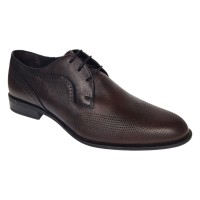 Marimea 41 Pantofi barbati maro din piele naturala, eleganti si rafinati, cu perforatii decorative SIR020GML